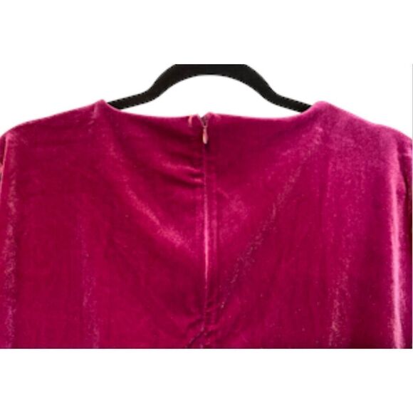 Candie’s Velvet Long Sleeve V-Neck Romper Fuchsia Sz. XXL Party Plus - Picture 4 of 9